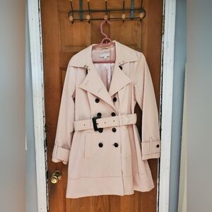 New York and Co Light Pink Rain Trench